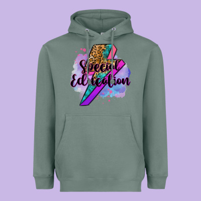 Special Eduation Teacher Lightning Bolt Heavyweight Hoodie Designed By Zillion Design Studio