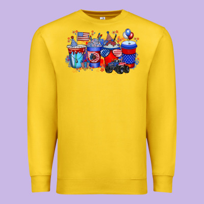 American Drink Premium Sweatshirt Designed By Racoondesign