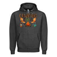 Charcoal Heather camping life Zipper Hoodie - texasbilliewilder