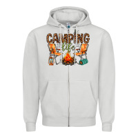 Dove Grey camping life Zipper Hoodie - texasbilliewilder