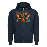 Navy camping life Zipper Hoodie - texasbilliewilder