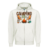 Oatmeal Heather camping life Zipper Hoodie - texasbilliewilder