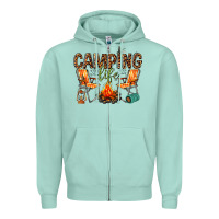Seafoam camping life Zipper Hoodie - texasbilliewilder