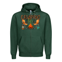 Sports Green camping life Zipper Hoodie - texasbilliewilder