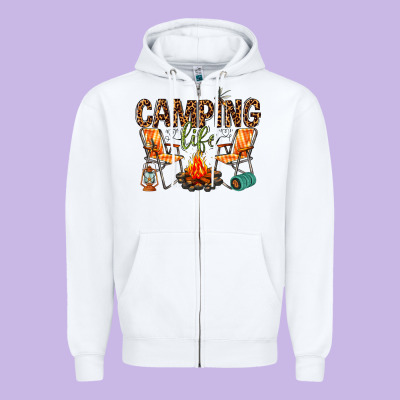 Camping Life Zipper Hoodie Designed By Texasbilliewilder