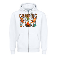 White camping life Zipper Hoodie - texasbilliewilder