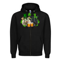 Black St. Patrick's Day Charolais And Black Angus Cows Zipper Hoodie - RanaPortraitStore