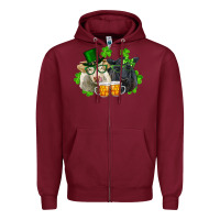 Burgundy St. Patrick's Day Charolais And Black Angus Cows Zipper Hoodie - RanaPortraitStore