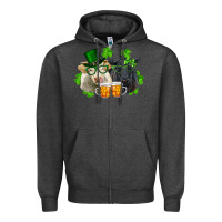 Charcoal Heather St. Patrick's Day Charolais And Black Angus Cows Zipper Hoodie - RanaPortraitStore