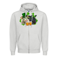 Dove Grey St. Patrick's Day Charolais And Black Angus Cows Zipper Hoodie - RanaPortraitStore
