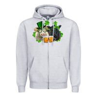Heather Grey St. Patrick's Day Charolais And Black Angus Cows Zipper Hoodie - RanaPortraitStore