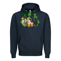 Navy St. Patrick's Day Charolais And Black Angus Cows Zipper Hoodie - RanaPortraitStore