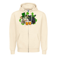 Sandshell St. Patrick's Day Charolais And Black Angus Cows Zipper Hoodie - RanaPortraitStore