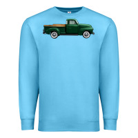 Ocean Blue western green truck right side view 1 Premium Sweatshirt - FaDigitalArtStudio