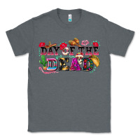 Charcoal Heather day of the dead Classic Tee - texasbilliewilder