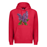 Cardinal Purple Lilac Flower Illustrations Premium Hoodie - LillyAllenDesigns