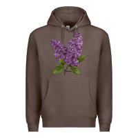 Coffee Purple Lilac Flower Illustrations Premium Hoodie - LillyAllenDesigns