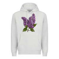 Dove Grey Purple Lilac Flower Illustrations Premium Hoodie - LillyAllenDesigns