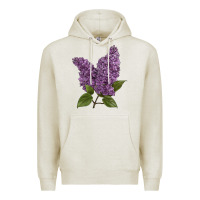 Oatmeal Heather Purple Lilac Flower Illustrations Premium Hoodie - LillyAllenDesigns