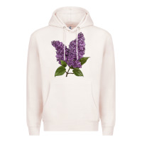 Pale Pink Purple Lilac Flower Illustrations Premium Hoodie - LillyAllenDesigns