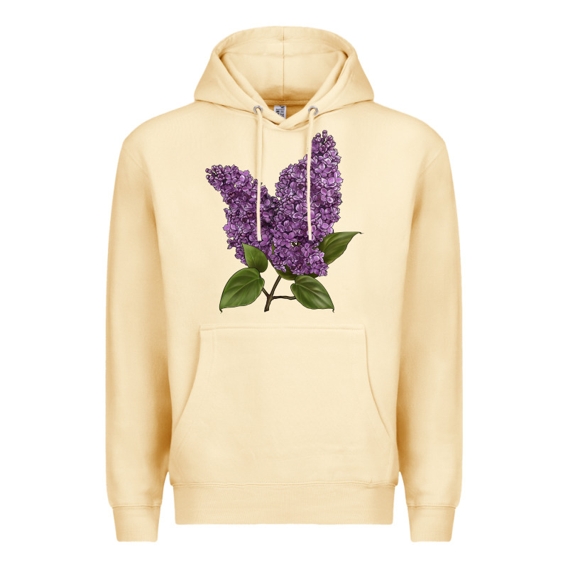 Purple Lilac Flower Illustrations Premium Hoodie by LillyAllenDesigns | Teevron