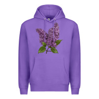 Purple Purple Lilac Flower Illustrations Premium Hoodie - LillyAllenDesigns