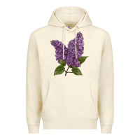 Sandshell Purple Lilac Flower Illustrations Premium Hoodie - LillyAllenDesigns