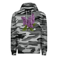 Slate Camo Purple Lilac Flower Illustrations Premium Hoodie - LillyAllenDesigns