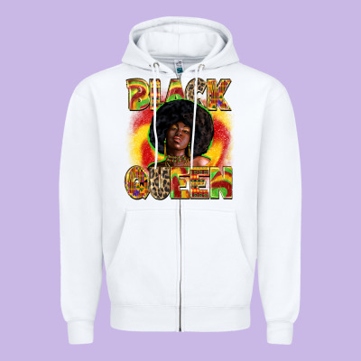 Black Queen Zipper Hoodie Designed By Zillion Design Studio