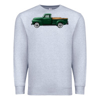 Heather Grey western green truck right side view Premium Sweatshirt - FaDigitalArtStudio