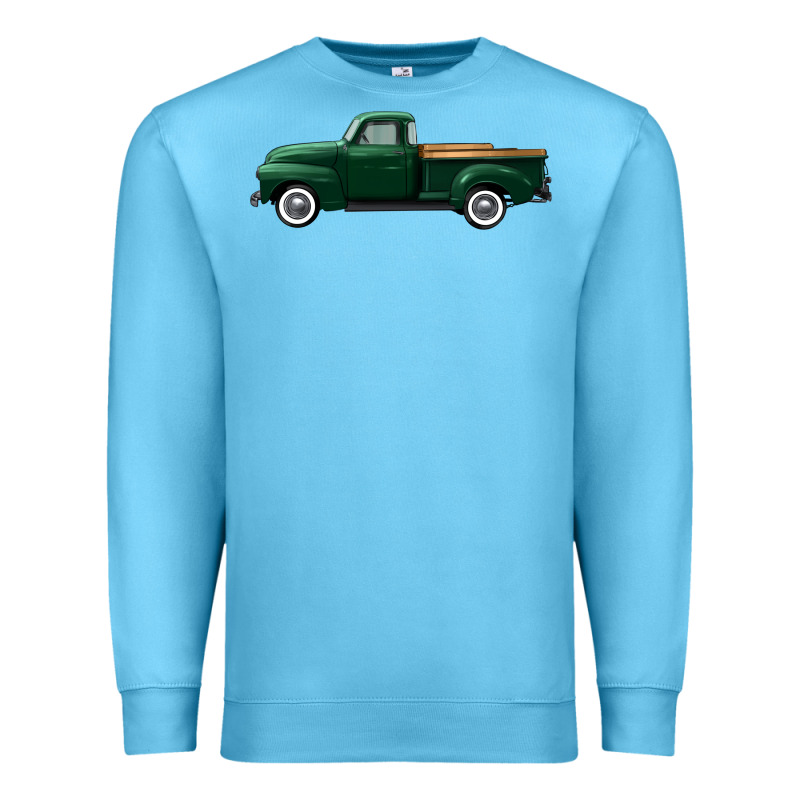 Western Green Truck Right Side View Premium Sweatshirt by FaDigitalArtStudio | Teevron