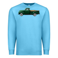 Ocean Blue western green truck right side view Premium Sweatshirt - FaDigitalArtStudio