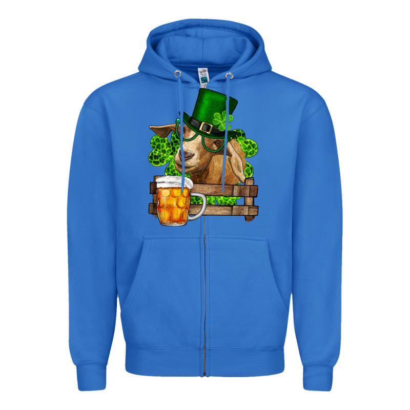 St. Patrick's Day Goat And Beer Zipper Hoodie by RanaPortraitStore | Teevron