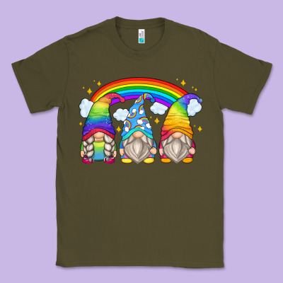 Rainbow Gnomes Classic Tee Designed By Zillion Design Studio