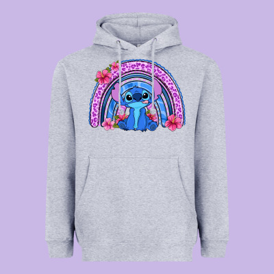 Stitch Rainbow Heavyweight Hoodie Designed By Zillion Design Studio