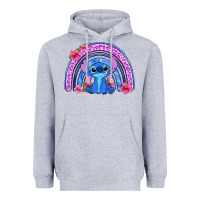 Heather Grey stitch rainbow Heavyweight Hoodie - Zillion Design Studio