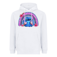 White stitch rainbow Heavyweight Hoodie - Zillion Design Studio