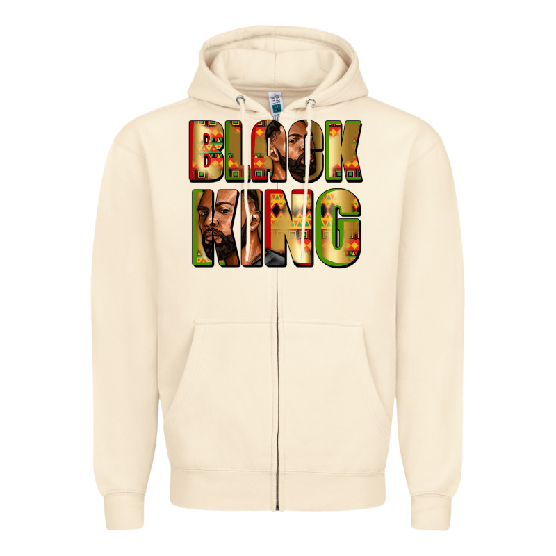 Black King Zipper Hoodie by Zillion Design Studio | Teevron