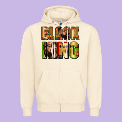 Black King Zipper Hoodie Designed By Zillion Design Studio