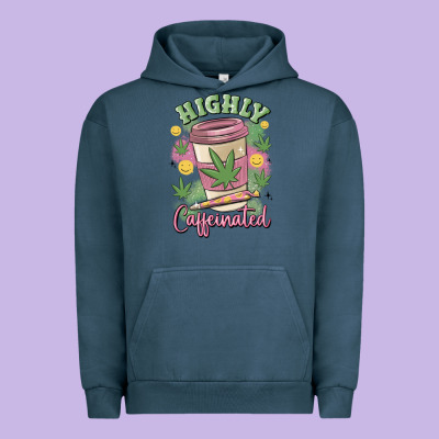 Highly Caffeinated Urban Hoodie Designed By Maliassmallbusiness