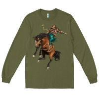 Army Green western horse rodeo Long Sleeve Tee - BarkalooDesign