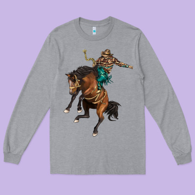 Western Horse Rodeo Long Sleeve Tee Designed By Barkaloodesign