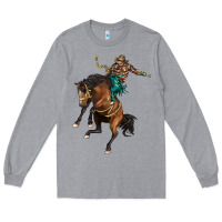 Heather Grey western horse rodeo Long Sleeve Tee - BarkalooDesign