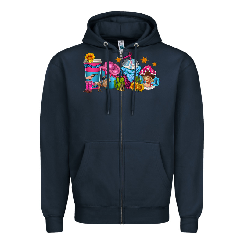 Cowgirl Coffee Cups Zipper Hoodie by texasbilliewilder | Teevron