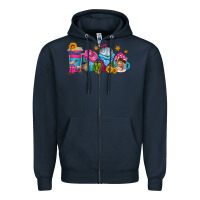 Navy cowgirl coffee cups Zipper Hoodie - texasbilliewilder