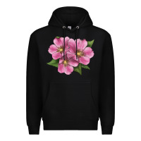 Black Wild Prairie Rose Illustrations Premium Hoodie - LillyAllenDesigns