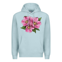 Blue Mist Wild Prairie Rose Illustrations Premium Hoodie - LillyAllenDesigns