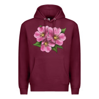 Burgundy Wild Prairie Rose Illustrations Premium Hoodie - LillyAllenDesigns