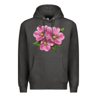 Charcoal Heather Wild Prairie Rose Illustrations Premium Hoodie - LillyAllenDesigns