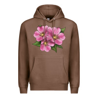 Chestnut Wild Prairie Rose Illustrations Premium Hoodie - LillyAllenDesigns